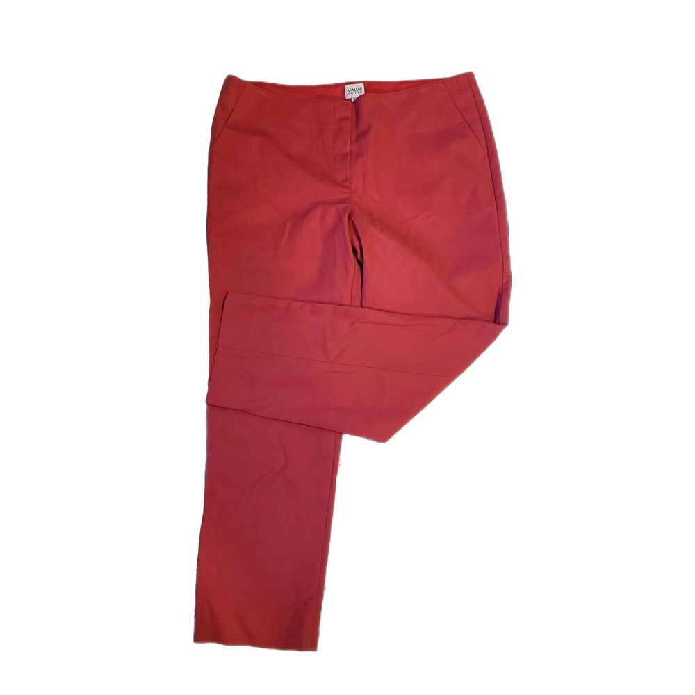 Armani -Pristine- Hibiscus Pink Mid-Rise Slim Fit Crop Dress Pants, Size 12